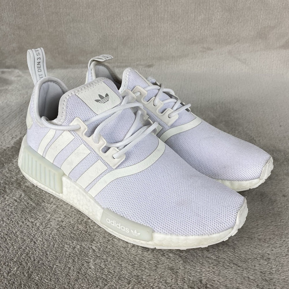 Adidas NMD R1 Primeblue Womens Running Shoes Sneakers Size 7.5 Cloud White Knit